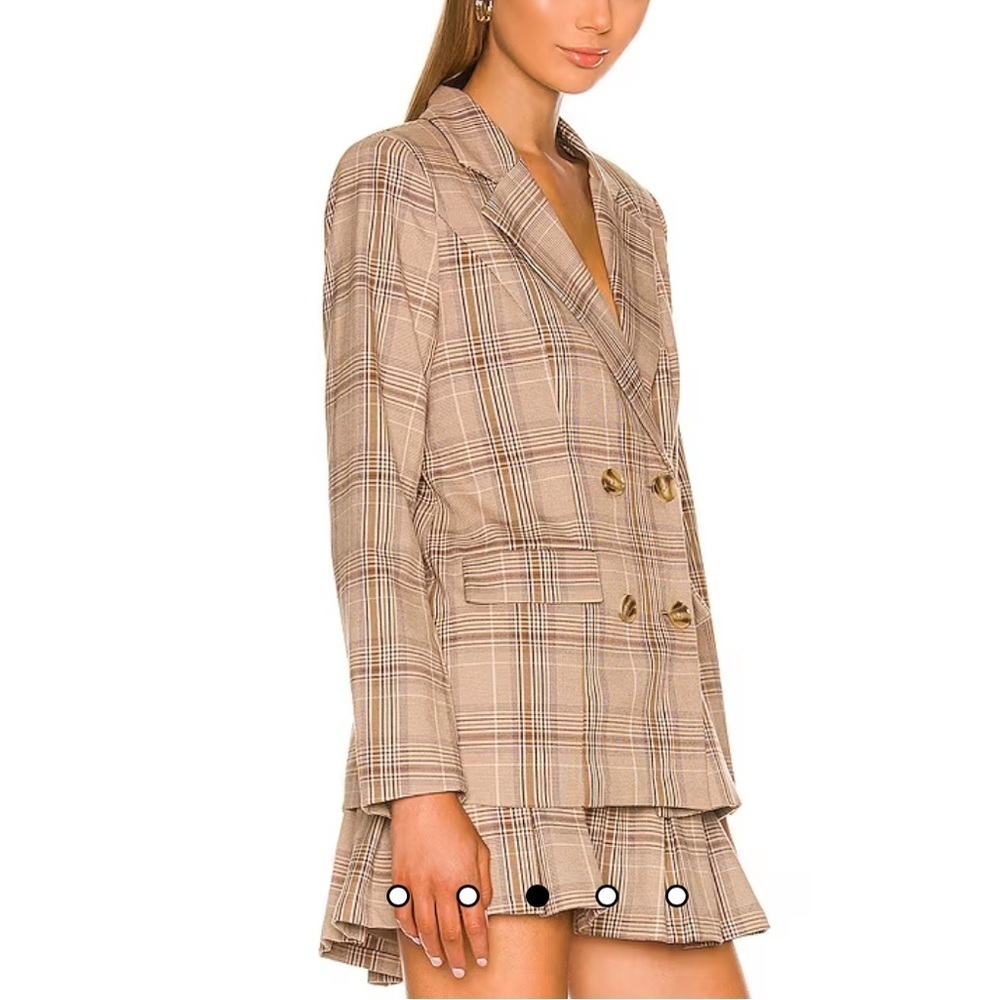 Majorelle Revolve Rhea Blazer in Tan Plaid
